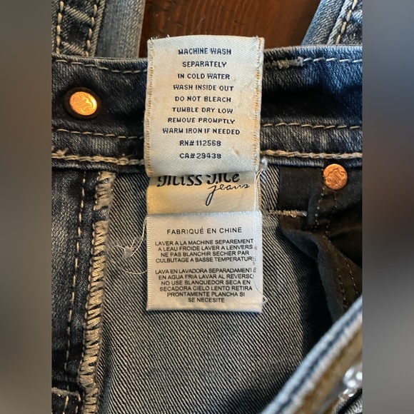 Miss Me mid-rise boot cut jeans size 27 X 27.5 5 junior altered EC~ - Picture 7 of 12